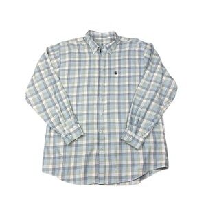 Southern Proper Henning Shirt XL Men's Green Blue Plaid Tailored Fit Button Down